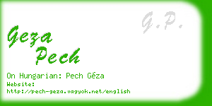 geza pech business card